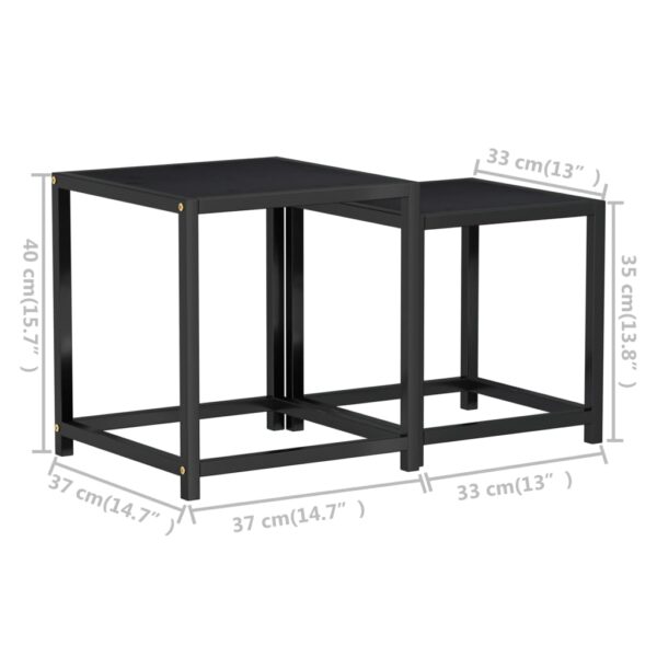 vidaXL Tea Tables 2 pcs MDF Black - Image 7