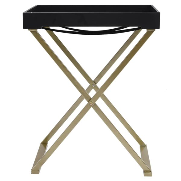 vidaXL Folding Table Gold and Black 18.9"x13.4"x24" MDF - Image 3