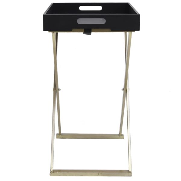 vidaXL Folding Table Gold and Black 18.9"x13.4"x24" MDF - Image 4