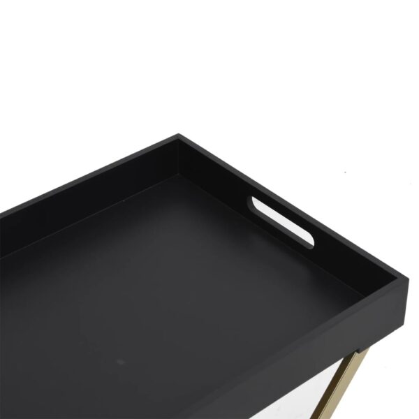 vidaXL Folding Table Gold and Black 18.9"x13.4"x24" MDF - Image 6