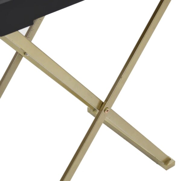 vidaXL Folding Table Gold and Black 18.9"x13.4"x24" MDF - Image 7