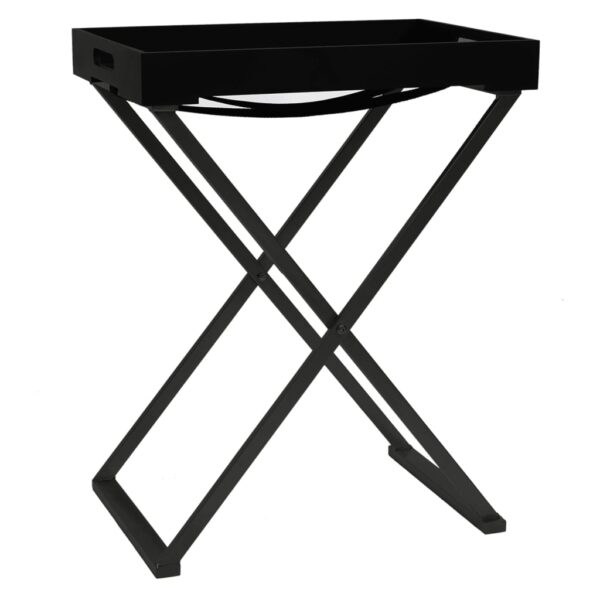 vidaXL Folding Table Black 18.9"x13.4"x24" MDF - Image 2