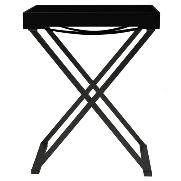 vidaXL Folding Table Black 18.9"x13.4"x24" MDF - Image 3