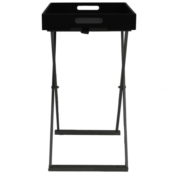 vidaXL Folding Table Black 18.9"x13.4"x24" MDF - Image 4