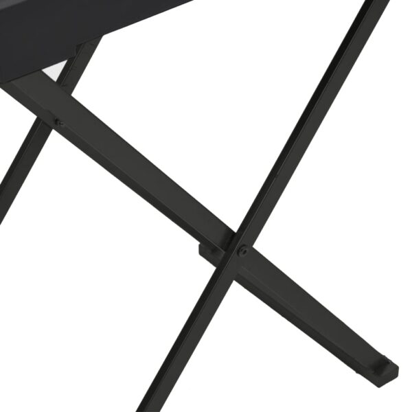 vidaXL Folding Table Black 18.9"x13.4"x24" MDF - Image 7