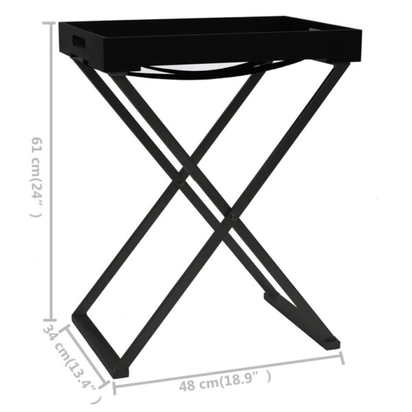 vidaXL Folding Table Black 18.9"x13.4"x24" MDF - Image 8