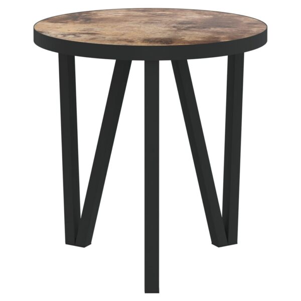 vidaXL Tea Table Black and Yellow Ã˜13.8" MDF - Image 3