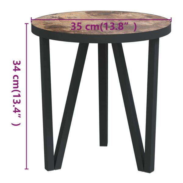 vidaXL Tea Table Black and Yellow Ã˜13.8" MDF - Image 5