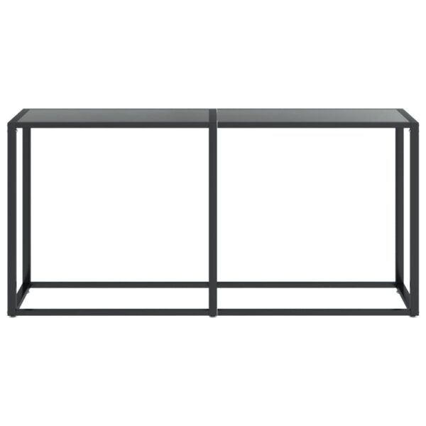 vidaXL Console Table Black 63"x13.8"x29.7" Tempered Glass - Image 3