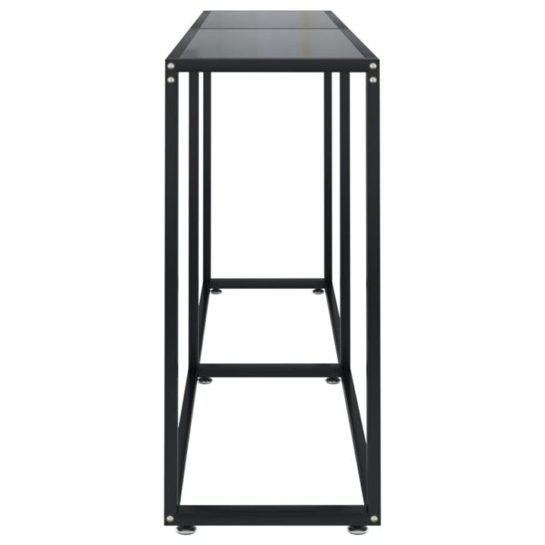 vidaXL Console Table Black 63"x13.8"x29.7" Tempered Glass - Image 4