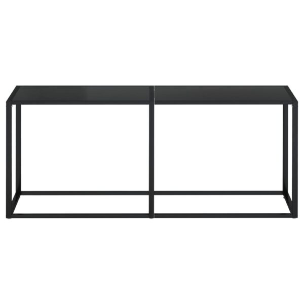 vidaXL Console Table Black 70.9"x13.8"x29.7" Tempered Glass - Image 3