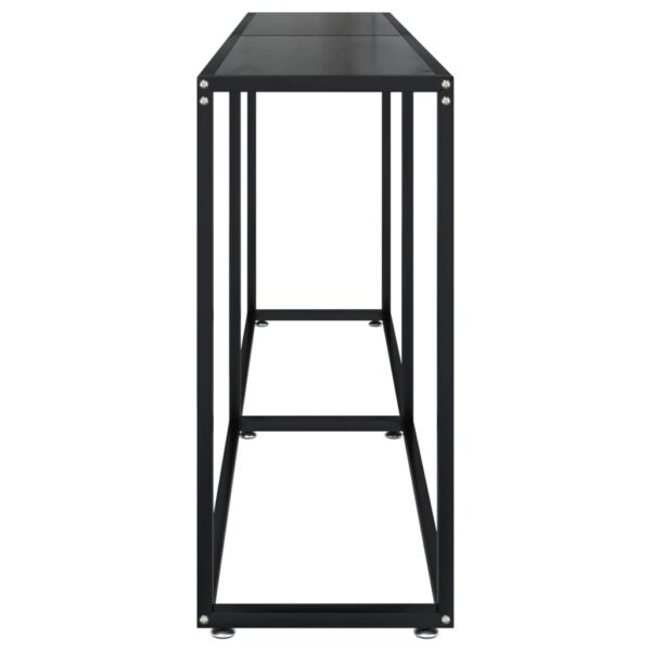 vidaXL Console Table Black 70.9"x13.8"x29.7" Tempered Glass - Image 4