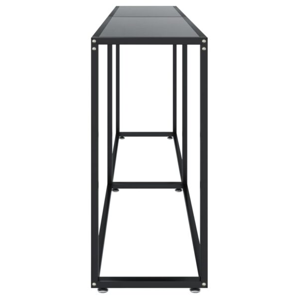 vidaXL Console Table Black 78.7"x13.8"x29.7" Tempered Glass - Image 4