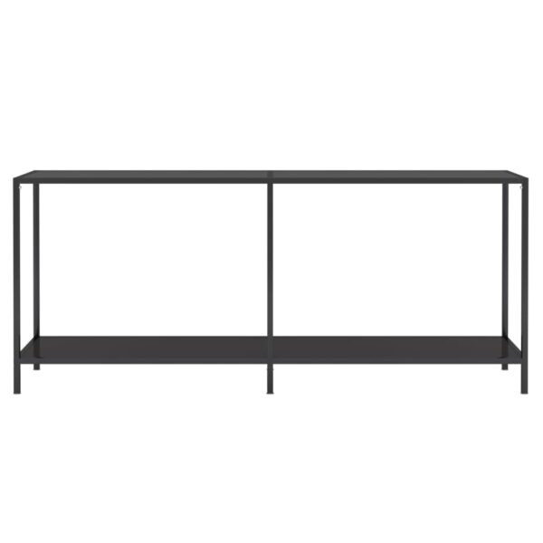 vidaXL Console Table Black 70.9"x13.8"x29.7" Tempered Glass - Image 3