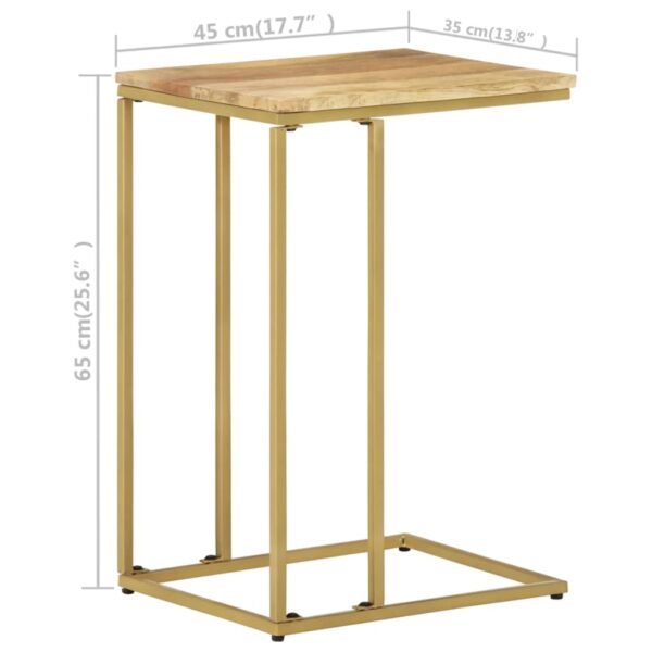 vidaXL Side Table 13.8"x17.7"x25.6" Solid Mango Wood - Image 10