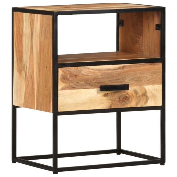 vidaXL Bed Cabinet 15.7"x11.8"x19.7" Solid Acacia Wood - Image 12