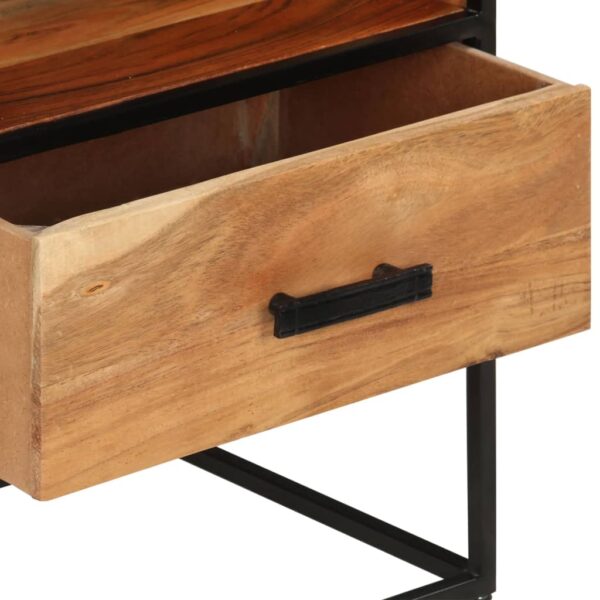 vidaXL Bed Cabinet 15.7"x11.8"x19.7" Solid Acacia Wood - Image 7