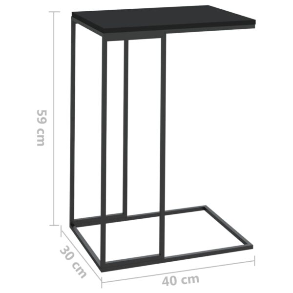 vidaXL Side Table Black 15.7"x11.8"x23.2" Engineered Wood - Image 7