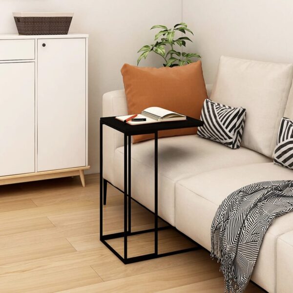 vidaXL Side Table Black 15.7"x11.8"x23.2" Engineered Wood