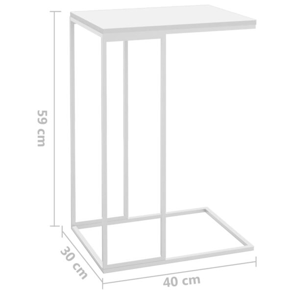 vidaXL Side Table White 15.7"x11.8"x23.2" Engineered Wood - Image 7