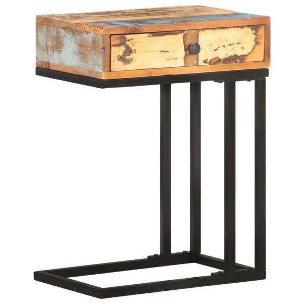 vidaXL U-Shaped Side Table 17.7"x11.8"x24" Solid Reclaimed Wood - Image 12