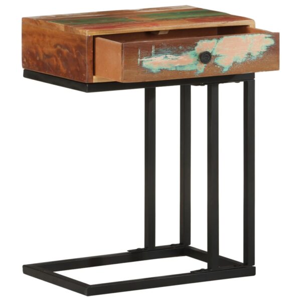 vidaXL U-Shaped Side Table 17.7"x11.8"x24" Solid Reclaimed Wood - Image 3