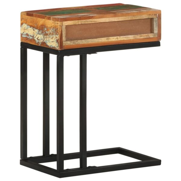 vidaXL U-Shaped Side Table 17.7"x11.8"x24" Solid Reclaimed Wood - Image 4