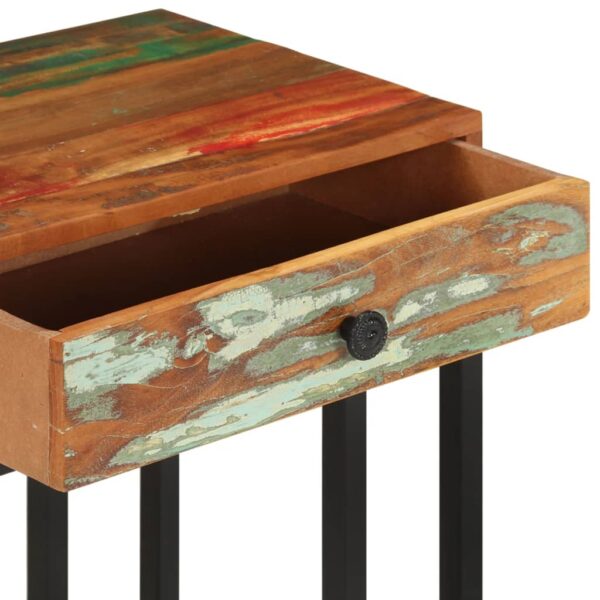 vidaXL U-Shaped Side Table 17.7"x11.8"x24" Solid Reclaimed Wood - Image 6