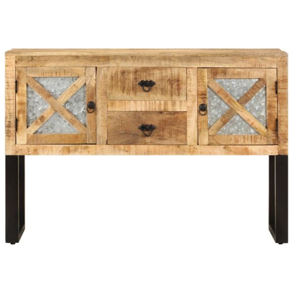 vidaXL Sideboard 43.3"x11.8"x29.1" Rough Mango Wood - Image 2