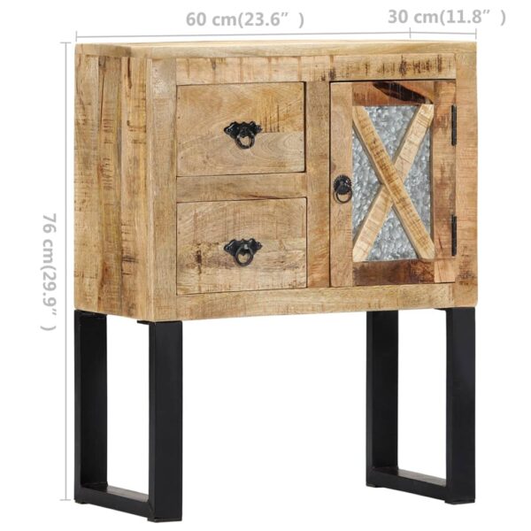 vidaXL Sideboard 23.6"x11.8"x29.9" Solid Mango Wood - Image 10