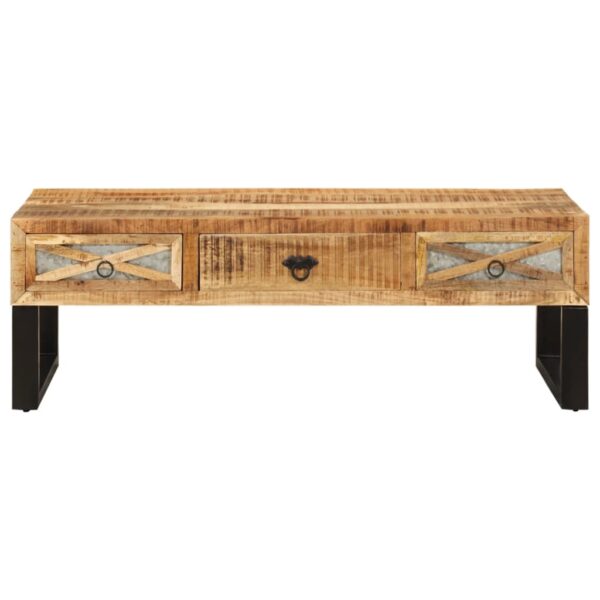 vidaXL Coffee Table 43.3"x19.7"x15" Solid Mango Wood - Image 2