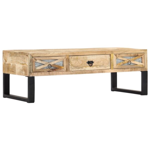 vidaXL Coffee Table 43.3"x19.7"x15" Solid Mango Wood - Image 12