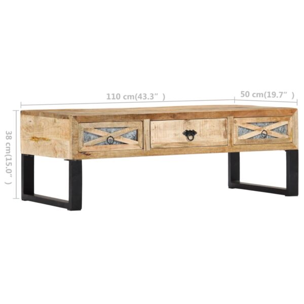 vidaXL Coffee Table 43.3"x19.7"x15" Solid Mango Wood - Image 9