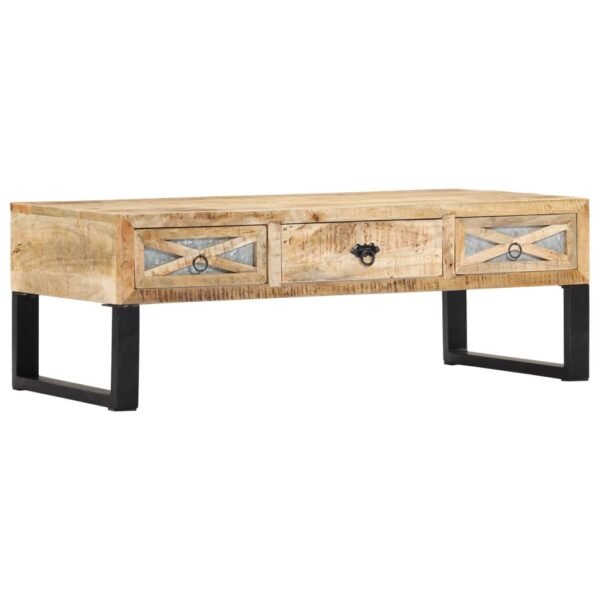 vidaXL Coffee Table 43.3"x19.7"x15" Solid Mango Wood - Image 10