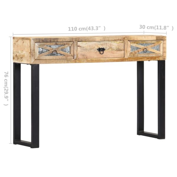 vidaXL Console Table 43.3"x11.8"x29.9" Solid Mango Wood - Image 9