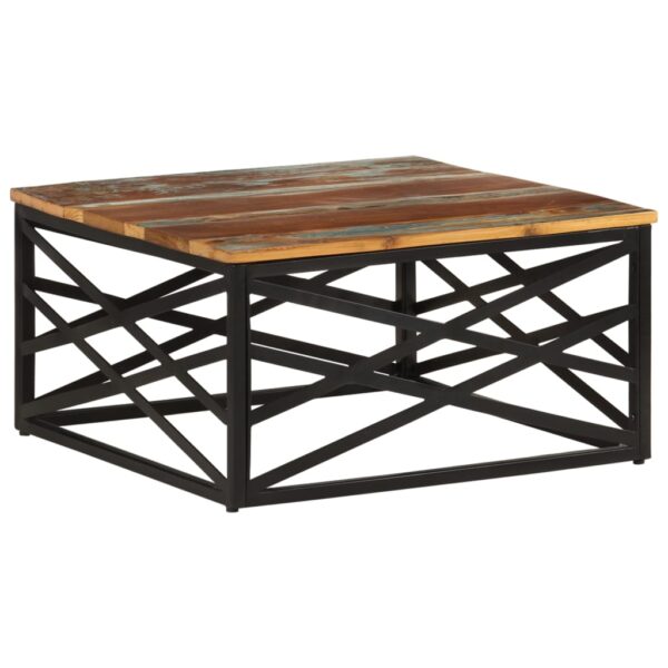 vidaXL Coffee Table 26.8"x26.8"x13.8" Solid Reclaimed Wood