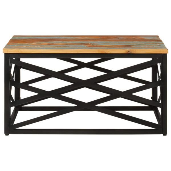 vidaXL Coffee Table 26.8"x26.8"x13.8" Solid Reclaimed Wood - Image 2