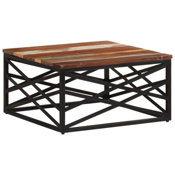 vidaXL Coffee Table 26.8"x26.8"x13.8" Solid Reclaimed Wood - Image 11