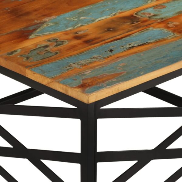 vidaXL Coffee Table 26.8"x26.8"x13.8" Solid Reclaimed Wood - Image 3