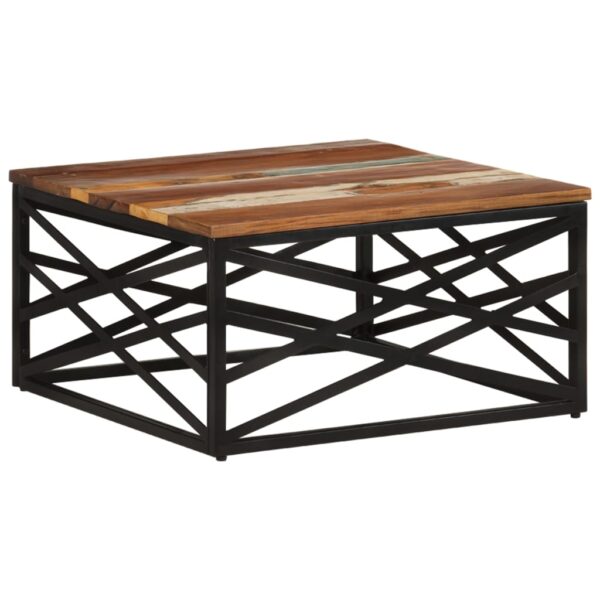 vidaXL Coffee Table 26.8"x26.8"x13.8" Solid Reclaimed Wood - Image 8