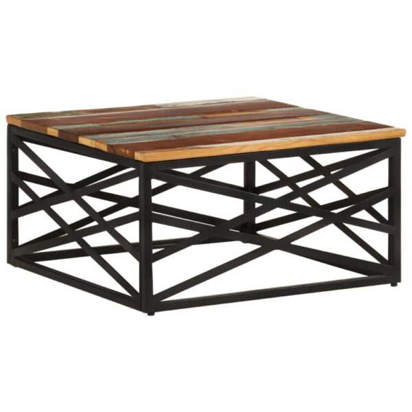 vidaXL Coffee Table 26.8"x26.8"x13.8" Solid Reclaimed Wood - Image 9