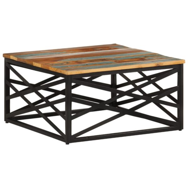 vidaXL Coffee Table 26.8"x26.8"x13.8" Solid Reclaimed Wood - Image 10