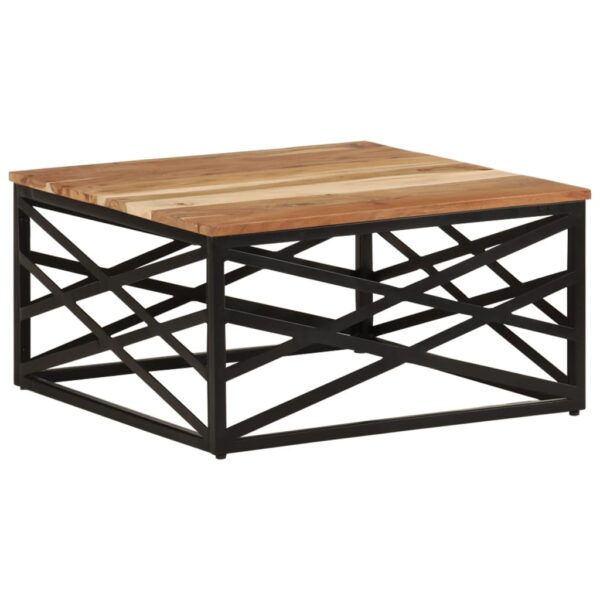 vidaXL Coffee Table 26.8"x26.8"x13.8" Solid Acacia Wood - Image 11