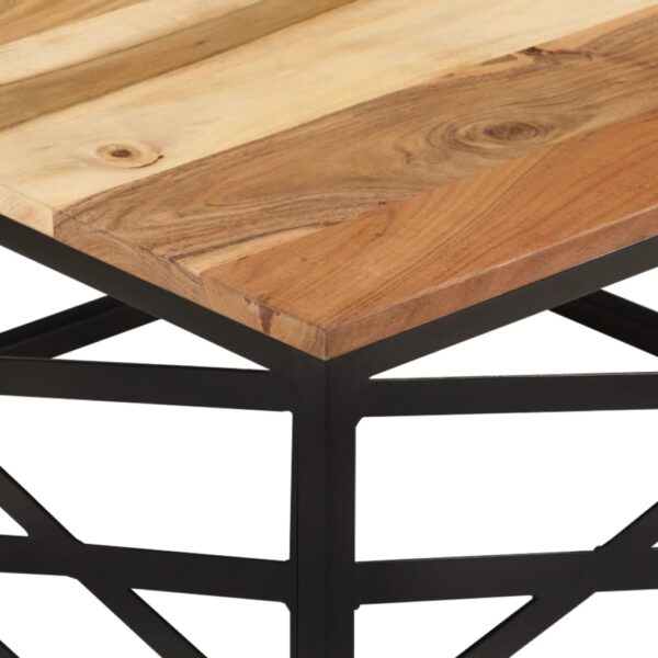 vidaXL Coffee Table 26.8"x26.8"x13.8" Solid Acacia Wood - Image 3