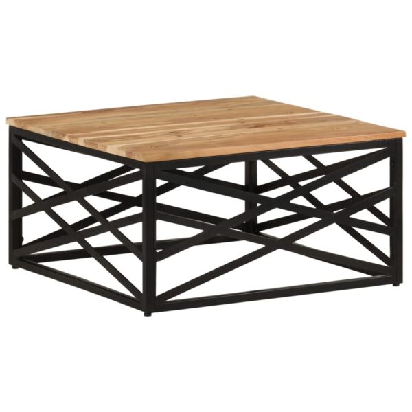 vidaXL Coffee Table 26.8"x26.8"x13.8" Solid Acacia Wood - Image 8