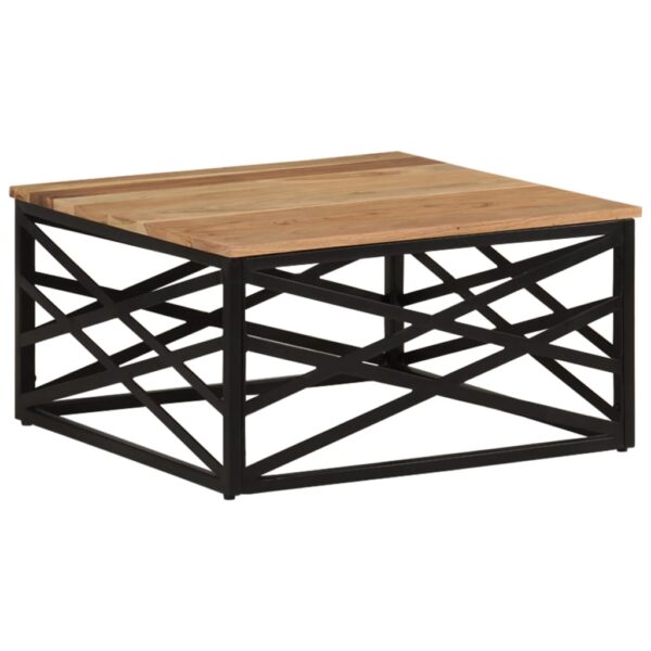 vidaXL Coffee Table 26.8"x26.8"x13.8" Solid Acacia Wood - Image 9