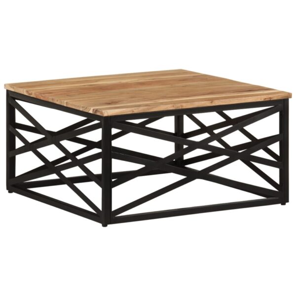 vidaXL Coffee Table 26.8"x26.8"x13.8" Solid Acacia Wood - Image 10