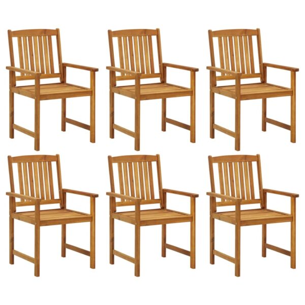 vidaXL Patio Chairs with Cushions 6 pcs Solid Acacia Wood - Image 3