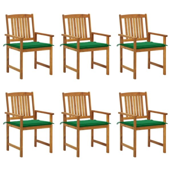 vidaXL Patio Chairs with Cushions 6 pcs Solid Acacia Wood