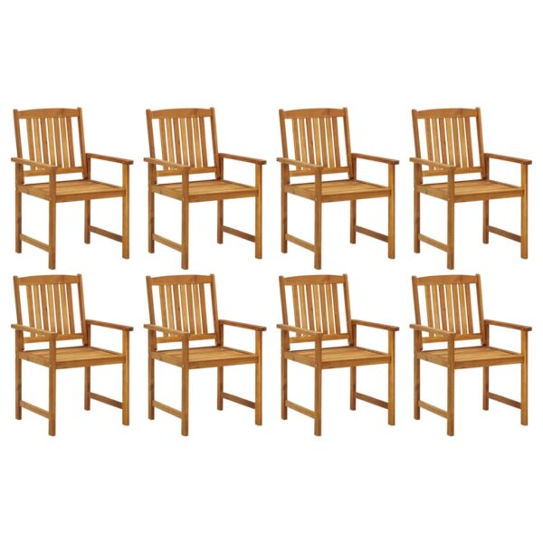 vidaXL Patio Chairs with Cushions 8 pcs Solid Acacia Wood - Image 3